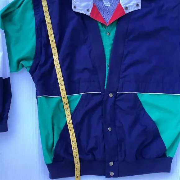 LAVON‎ SPORTS WEAR Men's XL Color Block Windbreaker Jacket Multicolor Vintage - Picture 5 of 16